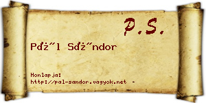 Pál Sándor névjegykártya