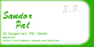 sandor pal business card