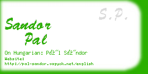 sandor pal business card